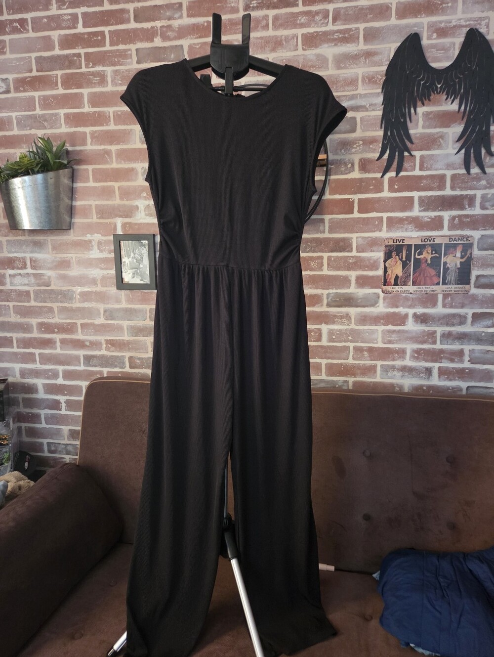 Women’s Black Wide-Leg Jumpsuit Pretty Garden